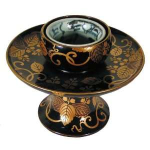  Japanese Buddhist Temple Bowl & Porcelain Saki Cup 
