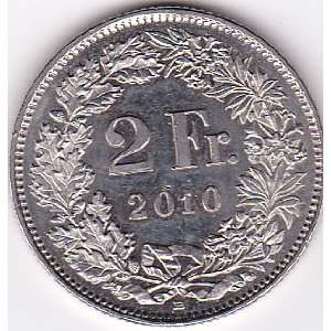  2010 B Switzerland 2 Franc Coin 