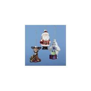 Pack of 6 Rudolph the Reindeer, Bumble and Santa Glass Christmas 