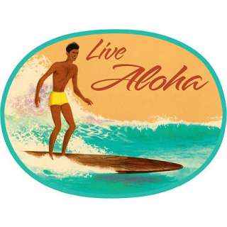 Live Aloha Vintage Surf Sticker Decal from Hawaii  