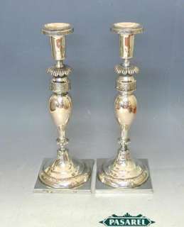 Pair of Silver Shabbat Candlesticks Galicia Ca 1820  