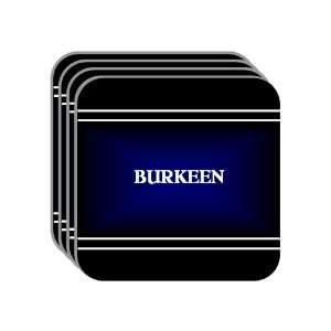 Personal Name Gift   BURKEEN Set of 4 Mini Mousepad Coasters (black 