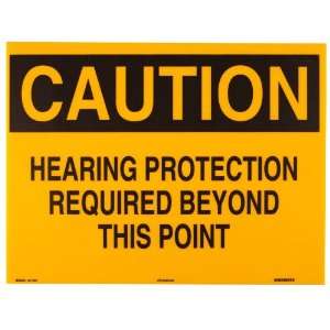   Temporary Sign, Header Caution, Legend Hearing Protection Required