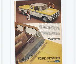 RARE 1974 Ford F 250 Supercab Pick up Ad  