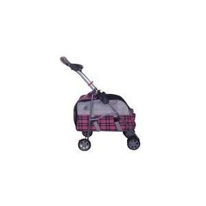  Pink Plaid Pet Stroller/Carrier/Car Seat