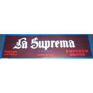  Supreme La Suprema Crate Label, 1930s 