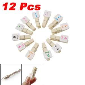 Pcs Wooden Number Clips Memo Postcard Pegs Spring Loaded Clothespins 