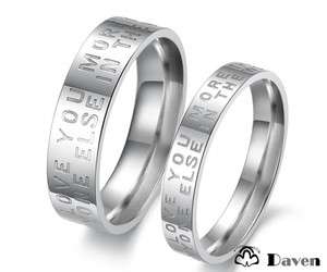 Titanium Steel English Words Promise Rings Couple Wedding Bands Many 