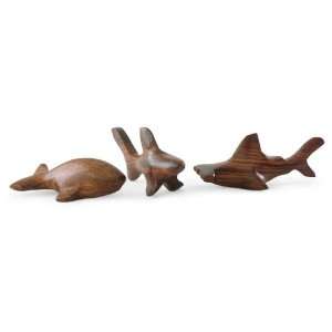  Ironwood sculptures, Shark Island (set of 3)