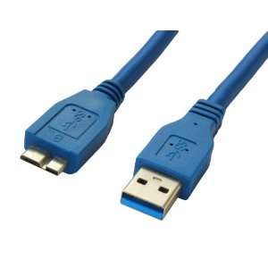 Superspeed USB 3.0 Type A Male to Micro B Male 24/28AWG Cable (3 Feet 