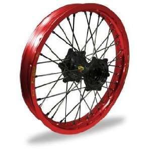 Pro Wheel Supermoto Rear Wheel Set   17x4.25   Red Rim/Black Hub 27 