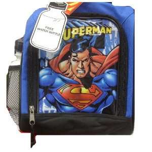  Superman Lunch Box with 2 Mesh Side Pockets and Free 