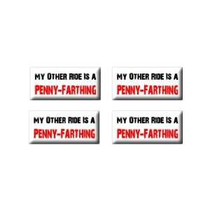   Vehicle Car Is A Penny Farthing 3D Domed Set of 4 Stickers Automotive
