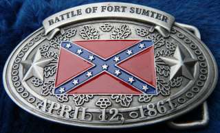 Battle Of Fort Sumter Civil War Belt Buckle  