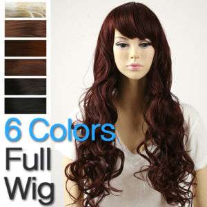 Red Brown Auburn Long Wavy Hair Full Wig 6 colors NEW  
