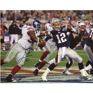  Autographed Tuck Picture   Super Bowl XXLII Forcing Fumble 