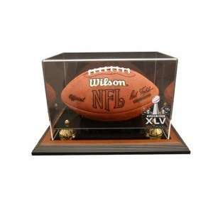 Super Bowl XLV Packers & Steelers Dueling Zenith Football Display Case 