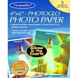   PhotoGlo, Glow in the Dark Photo Paper, 4x6, 5/pack