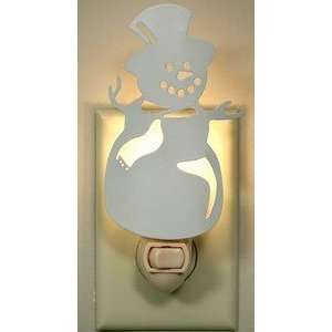  Punched Tin Large Snowman Night Light
