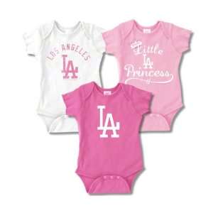  Los Angeles Dodgers Infant Girls Baby Rib Pink Creeper 3 