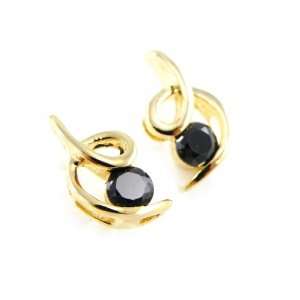  Earrings plated gold Câlin black. Jewelry