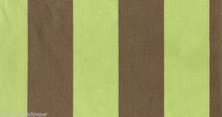 Striped Fabric Green & Brown Curtains Drapery  