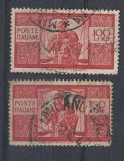 Italy Stamps 100 Lire Democratica Scott # 477 , Piu Stretta + 1 Stamp 