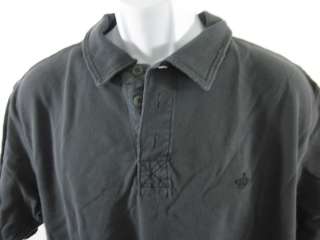 BRAND Navy Cotton Stressed Polo Shirt Sz XL  