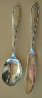 Rogers S.P Jelly Spoon+Butter Knife 1926 MYSTIC CORONET  