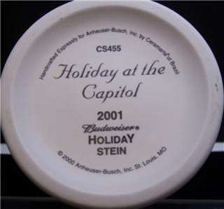 Anheuser Holiday Stein 2001 Holiday At The Capitol  