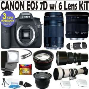 Canon EOS 7D 6 Lens Deluxe Kit with Sigma 28 70 F2.8 4 DG Lens   Canon 