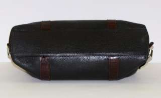   Black Pebbled Leather w Brown Alligator Trim Satchel Speedy Doctor Bag