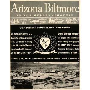  1937 Ad Arizona Biltmore Hotel Desert Phoenix Swimming 