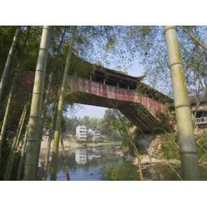 China, Zhejiang Province, Taishun, Ancient Wood Covered Bridge 