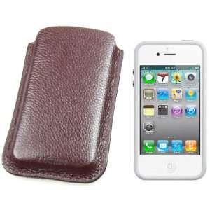   Case for Apple iPhone 4   Granulated Cow Leather   Orange Electronics