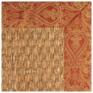  Panama Sisal Rug with Paisley Tapestry Binding   3x8