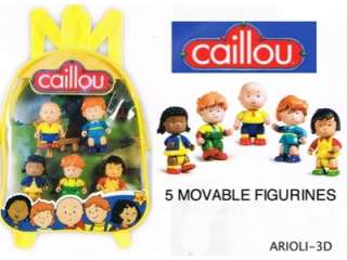 Caillou and Friends 5 FIGURINE FIGURE in BackPAck NEW  