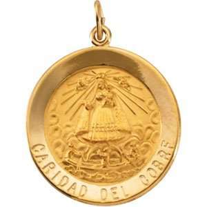  14k Caridad Del Cobre Medal 25mm/14kt yellow gold Jewelry