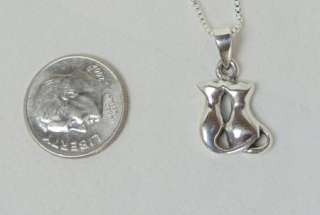 Sterling Silver Cats Best Friends 14 Chn Necklace pd21  