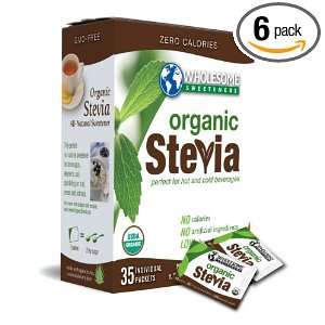 Wholesome Sweeteners Organic Stevia, 35 Count Package (Pack of 6 