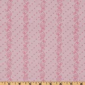  44 Wide Pajama Party Scrolling Stripe Pink Fabric By The 
