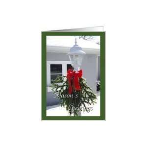  Seasons Greetings Lamp Post With Greens Card Health 