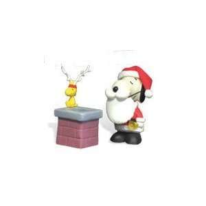   Christmas   Santa Snoopy 3 Figure & Woodstock w Antlers Toys & Games