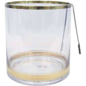  Colin Cowie Ice Bucket with Stainless Tongs, Gold Kitchen 