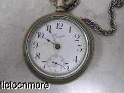 ANTIQUE STANDARD NEW YORK RAILROAD DIAL RED SECONDS POCKET WATCH LARGE 