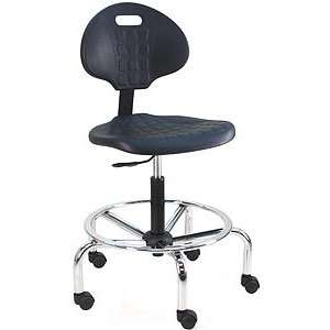 BenchPro Deluxe Cleanroom Lab Chair / workbench stool with chrome base 