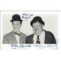 LAUREL & HARDY   INSCRIBED PICTURE POSTCARD SIGNED  