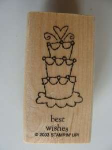 Stampin Up  Rubber Stamp  3 Tiers Brithday Cake Wedding Best Wishes 