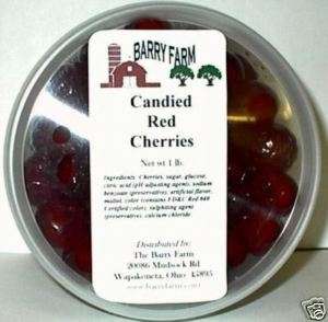 Red Cherries, Candied, Whole, 8 oz. M086  