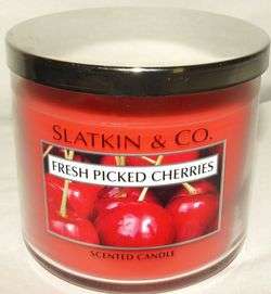 NEW Slatkin & Co. Fresh Picked CHERRIES 3 Wick CANDLE 14.5 oz  